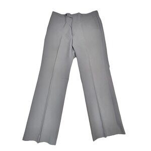 Anthony's Men's Dress Pants Gray Flat Front Trousers 32x28 Cuffed Hem